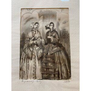 Antique 1851 Engraving By Gody Fashion Ad Home Decor 7415 Art Prints